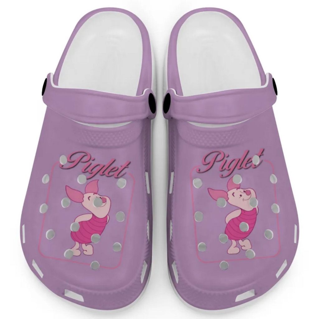 Graceful Piglet Winnie The Pooh Violet Clogs For Kids And Adults Graceful Piglet Winnie The Pooh Violet Clogs For Kids And Adults