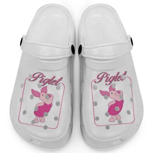 Graceful Piglet Winnie The Pooh White Clogs For Kids And Adults Fast Shipping