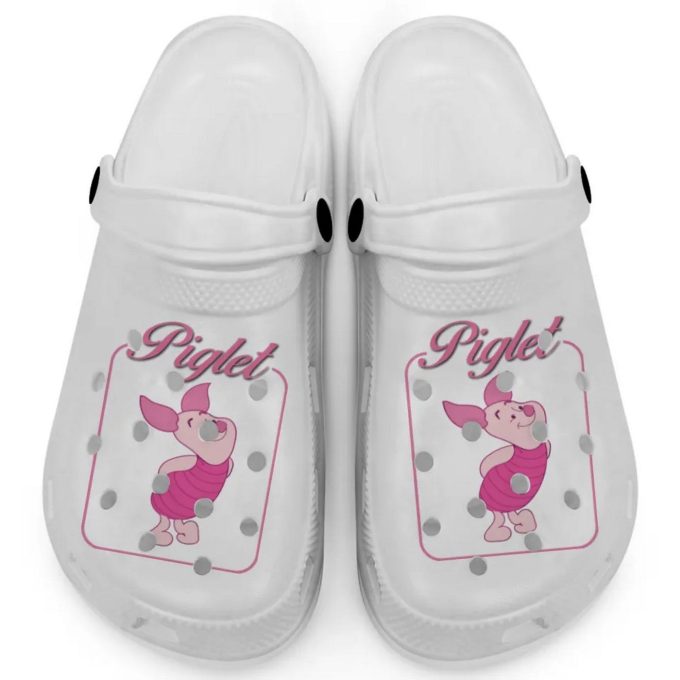 Graceful Piglet Winnie The Pooh White Clogs For Kids And Adults Fast Shipping