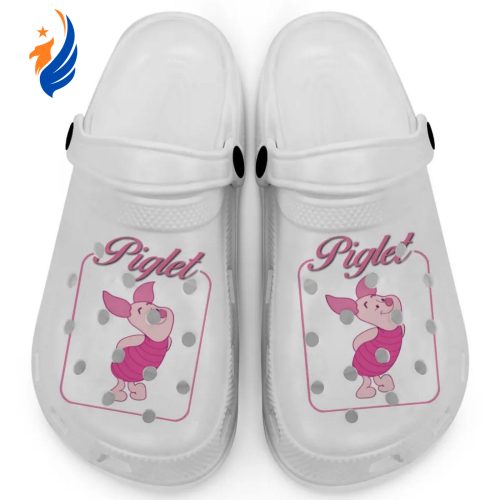 Graceful Piglet Winnie The Pooh White Clogs For Kids And Adults Fast Shipping
