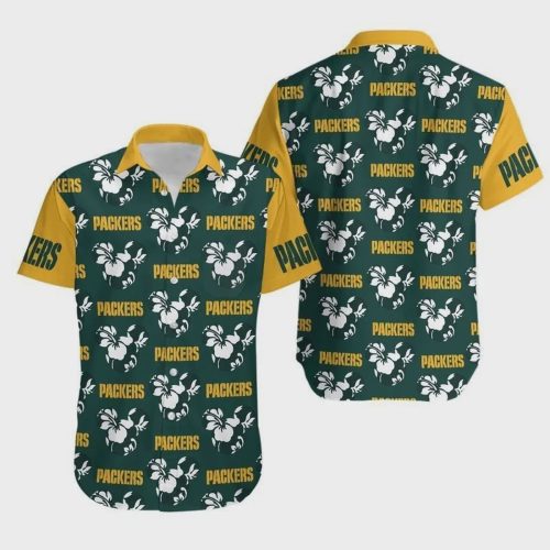 Cheer on Green Bay Packers with Mickey and Flowers Hawaiian Shirt – Ultimate Fan Gear