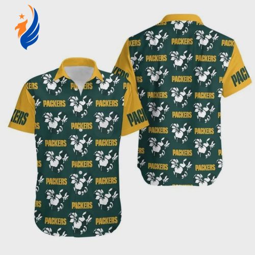 Cheer on Green Bay Packers with Mickey and Flowers Hawaiian Shirt – Ultimate Fan Gear