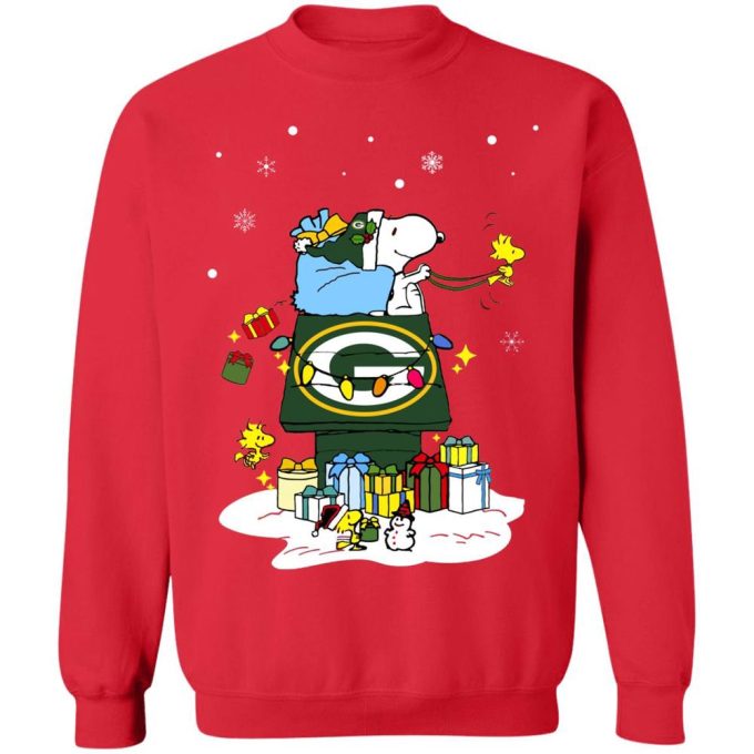 Get Festive with Green Bay Packers Santa Snoopy Christmas Shirt – Spread Holiday Cheer!