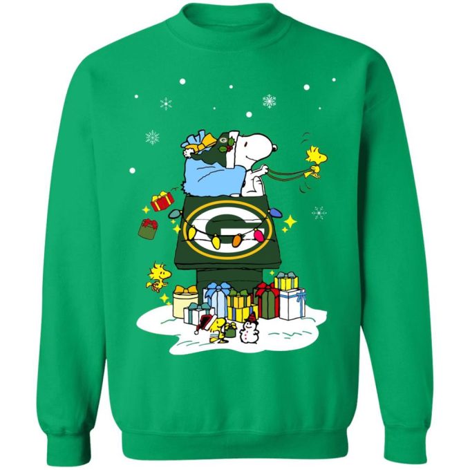 Get Festive with Green Bay Packers Santa Snoopy Christmas Shirt – Spread Holiday Cheer!