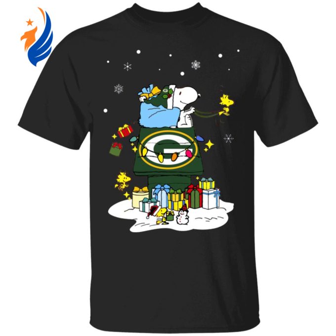 Get Festive with Green Bay Packers Santa Snoopy Christmas Shirt – Spread Holiday Cheer!