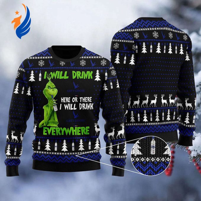 Get Festive with Grey Goose Grinches Ugly Sweater – Perfect for Any Occasion!