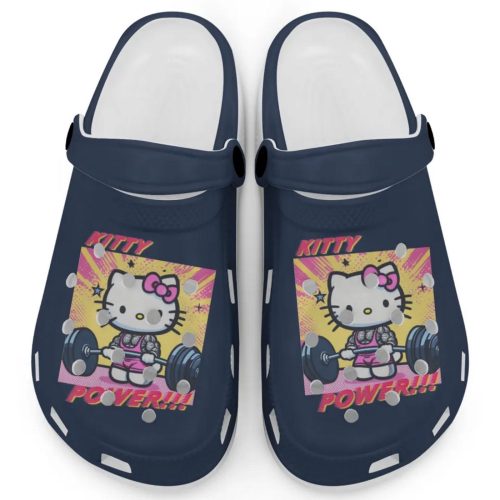 Gymer Hello Kitty Power Blue Navy Clogs For Kids And Adults
