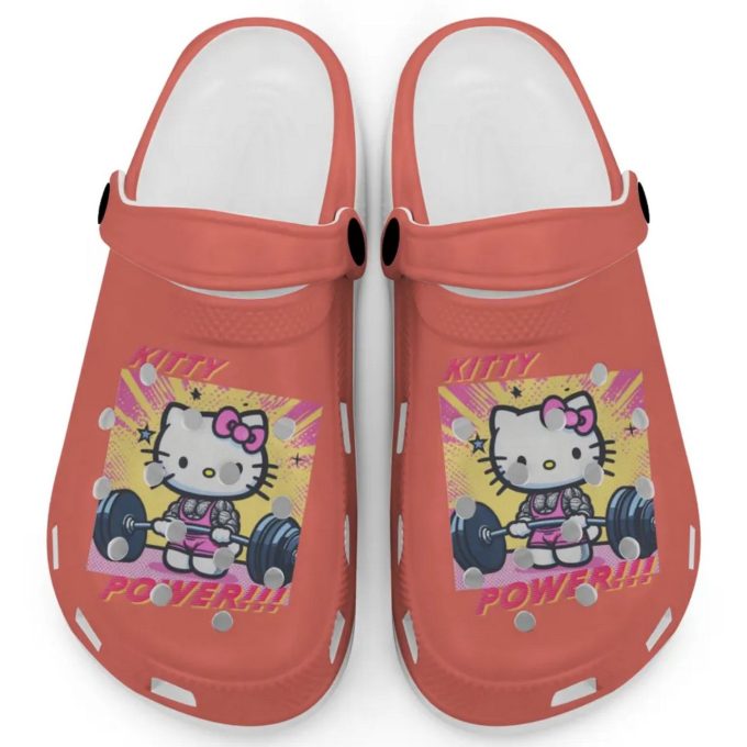 Gymer Hello Kitty Power Bright Salmon Clogs For Kids And Adults