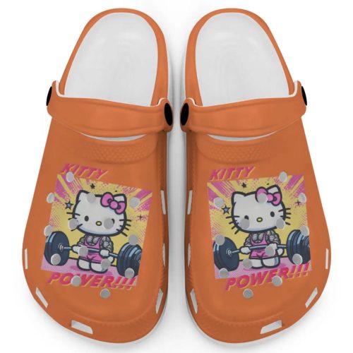 Gymer Hello Kitty Power Burnt Orange Clogs For Kids And Adults