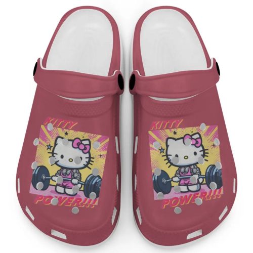 Gymer Hello Kitty Power Crimson Clogs For Kids And Adults