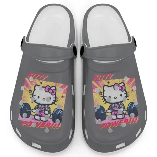 Gymer Hello Kitty Power Grey Clogs For Kids And Adults
