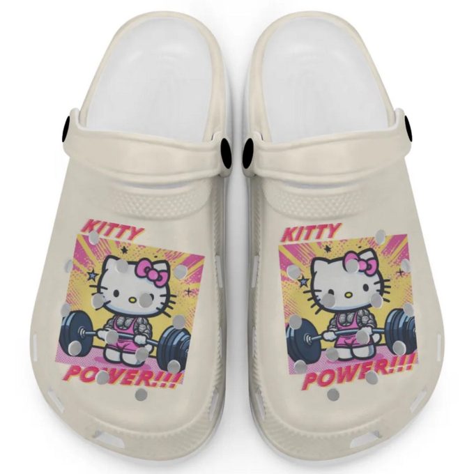 Gymer Hello Kitty Power Ivory Clogs For Kids And Adults
