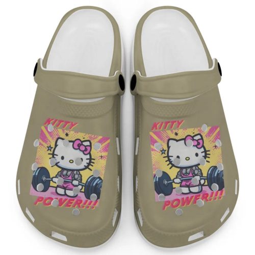 Gymer Hello Kitty Power Khaki Clogs For Kids And Adults