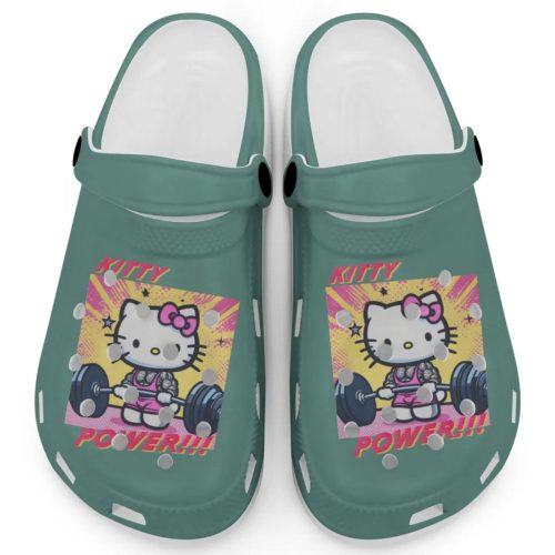 Gymer Hello Kitty Power Light Green Clogs For Kids And Adults