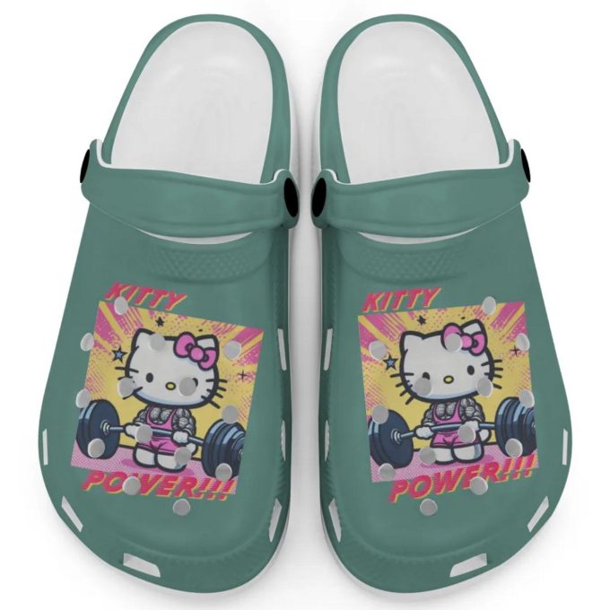 Gymer Hello Kitty Power Light Green Clogs For Kids And Adults