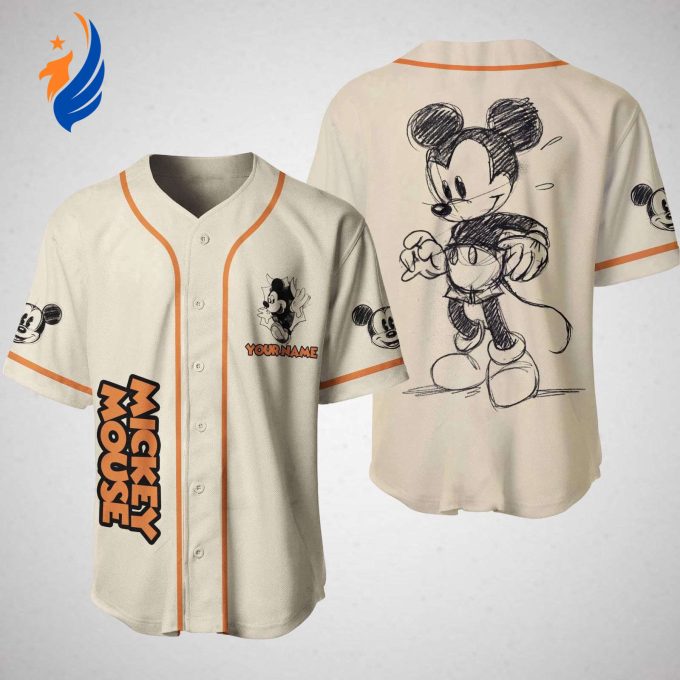 Custom Halloween Mickey Baseball Jersey Disney Mickey Mouse Shirt for Magic Kingdom