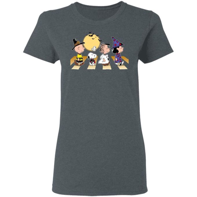 Halloween Charlie Snoopy Linus Lucy Abbey Road Walk T-Shirt: Spooky and Stylish Costume Tee