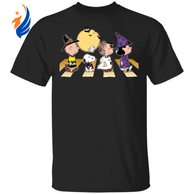 Halloween Charlie Snoopy Linus Lucy Abbey Road Walk T-Shirt: Spooky and Stylish Costume Tee Halloween Charlie Snoopy Linus Lucy Abbey Road Walk T-Shirt: Spooky and Stylish Costume Tee