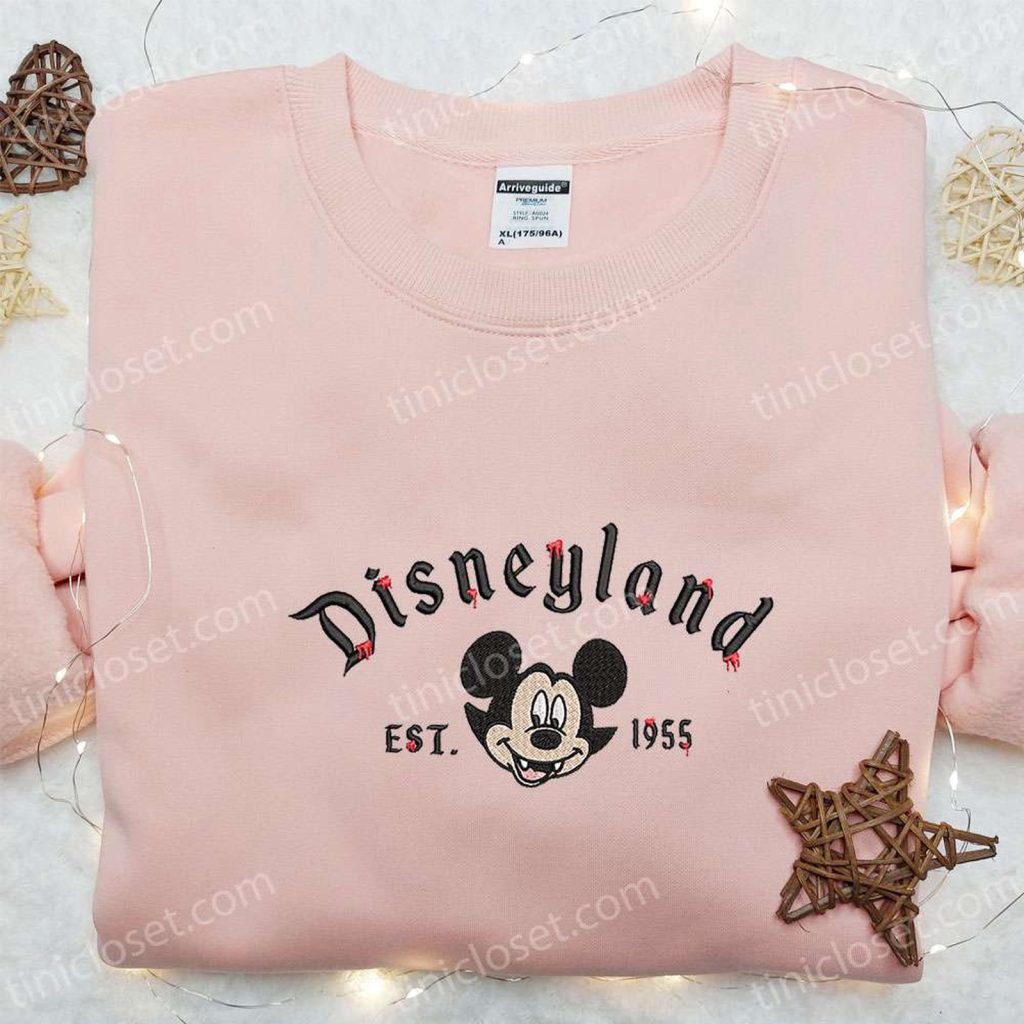 Halloween Disneyland Mickey Est 1955 Embroidered Shirt: Best Disney Halloween Gift for Family Halloween Disneyland Mickey Est 1955 Embroidered Shirt: Best Disney Halloween Gift for Family