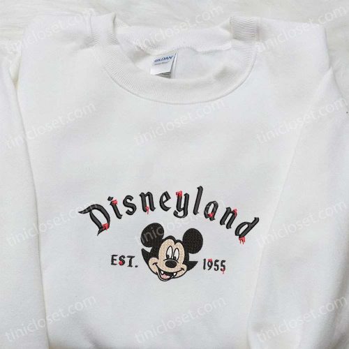 Halloween Disneyland Mickey Est 1955 Embroidered Shirt – Spooky Disney Halloween Gift for Family