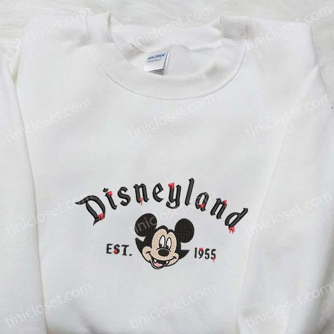 Halloween Disneyland Mickey Est 1955 Embroidered Shirt – Spooky Disney Halloween Gift for Family