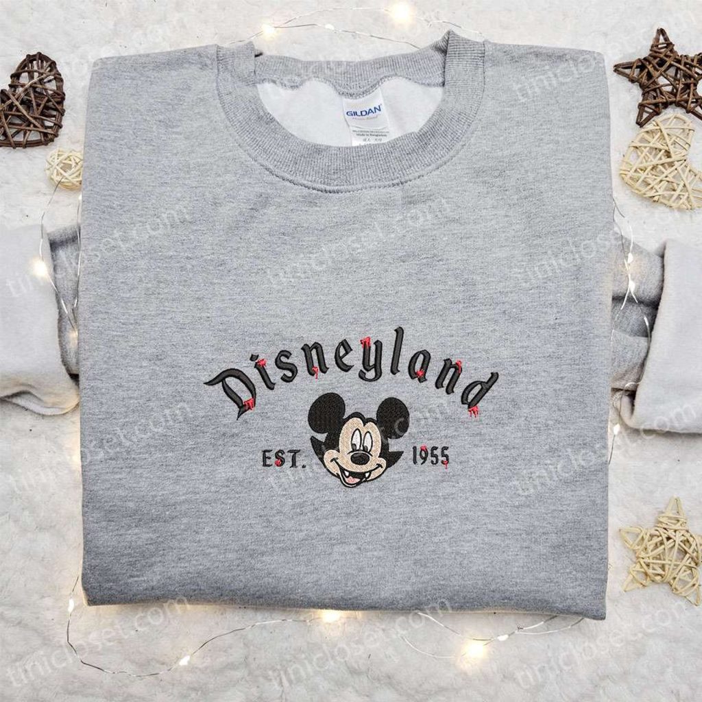 Halloween Disneyland Mickey Est 1955 Embroidered Shirt: Best Disney Halloween Gift for Family Halloween Disneyland Mickey Est 1955 Embroidered Shirt: Best Disney Halloween Gift for Family