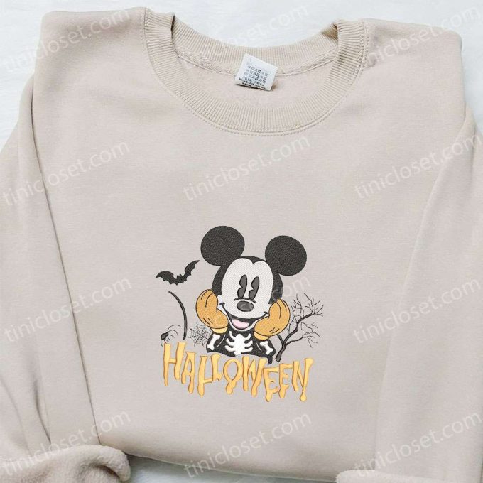 Spooktacular Halloween Mickey Embroidered Hoodie & T-shirt: Best Gift Ideas from Disney!