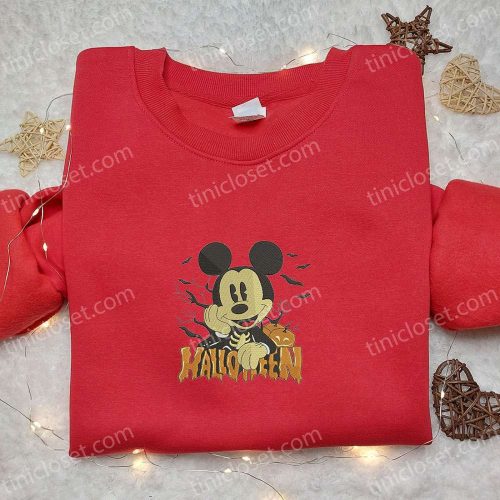 Halloween Mickey Embroidered Hoodie Disney Sweatshirt Adorable Halloween Shirt