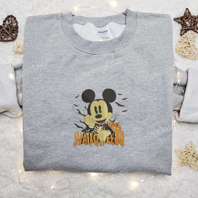 Halloween Mickey Embroidered Hoodie Disney Sweatshirt Adorable Halloween Shirt