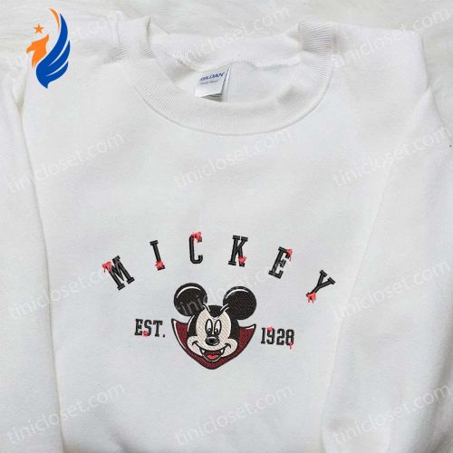 Halloween Mickey Est 1928 Embroidered Shirt Disney Halloween Gift for Family