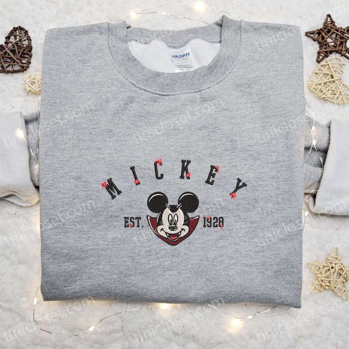 Halloween Mickey Est 1928 Embroidered Shirt Disney Halloween Gift for Family