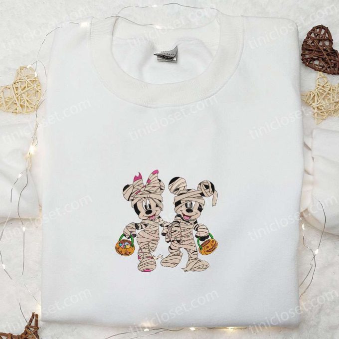 Halloween Mickey Minnie Mummy Embroidered Shirt: Disney s Best Family Gift