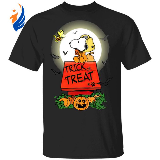 Halloween Trick or Treat Pumpkin Woodstock and Snoopy T-Shirt: Fun and Spooky Costume for All Ages! Halloween Trick or Treat Pumpkin Woodstock and Snoopy T-Shirt: Fun and Spooky Costume for All Ages!