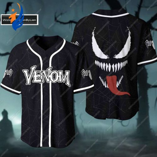 Custom Venom Horror Baseball Jersey - Halloween Tee for Kids & Adults Marvel Superhero Shirt