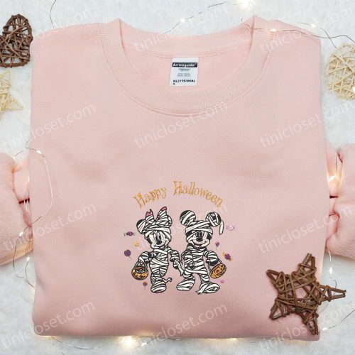 Spooky Happy Halloween Mickey Minnie Mummy Shirt – Perfect Disney Gift for Family Spooky Happy Halloween Mickey Minnie Mummy Shirt – Perfect Disney Gift for Family