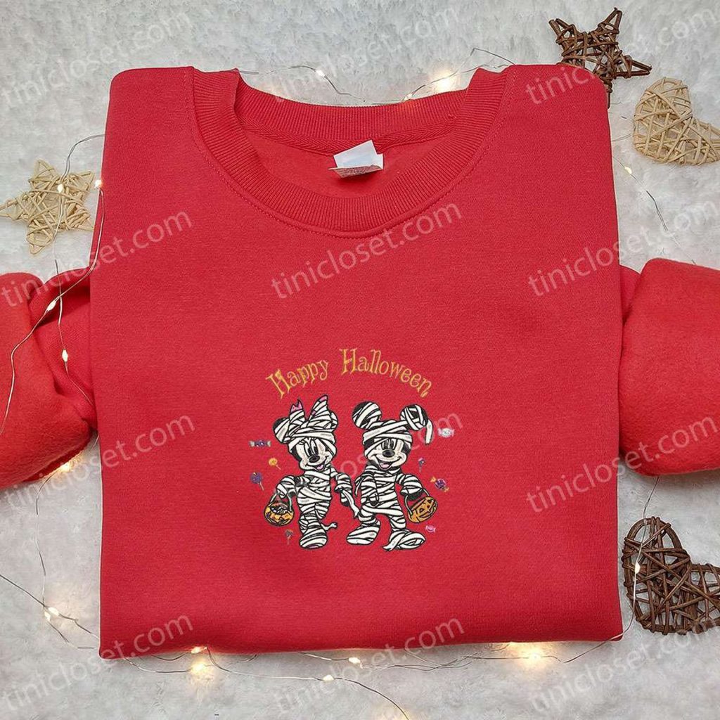 Spooky Happy Halloween Mickey Minnie Mummy Shirt – Perfect Disney Gift for Family Spooky Happy Halloween Mickey Minnie Mummy Shirt – Perfect Disney Gift for Family