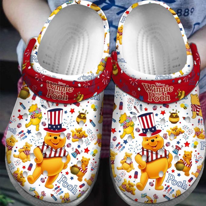 Happy USA Winnie The Pooh White And Red Clogs For Kids And Adutls