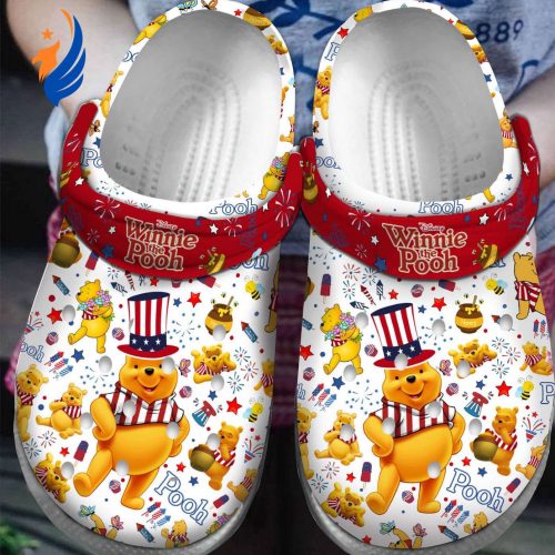 Happy USA Winnie The Pooh White And Red Clogs For Kids And Adutls