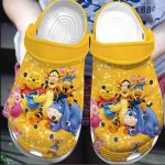 Happy Winnie The Pooh And Friends Orange And Polka Dots Clogs For Kids And Adutls Happy Winnie The Pooh And Friends Orange And Polka Dots Clogs For Kids And Adutls