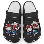 Hello Kitty And My Melody Cosplay Spiderman Black Clogs For Kids And Adults Fast Shipping Hello Kitty And My Melody Cosplay Spiderman Black Clogs For Kids And Adults Fast Shipping