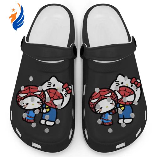 Hello Kitty CrosClogs-Shoes Clog Shoes Hello Kitty And My Melody Cosplay Spiderman Black Clogs For Kids And Adults Fast Shipping