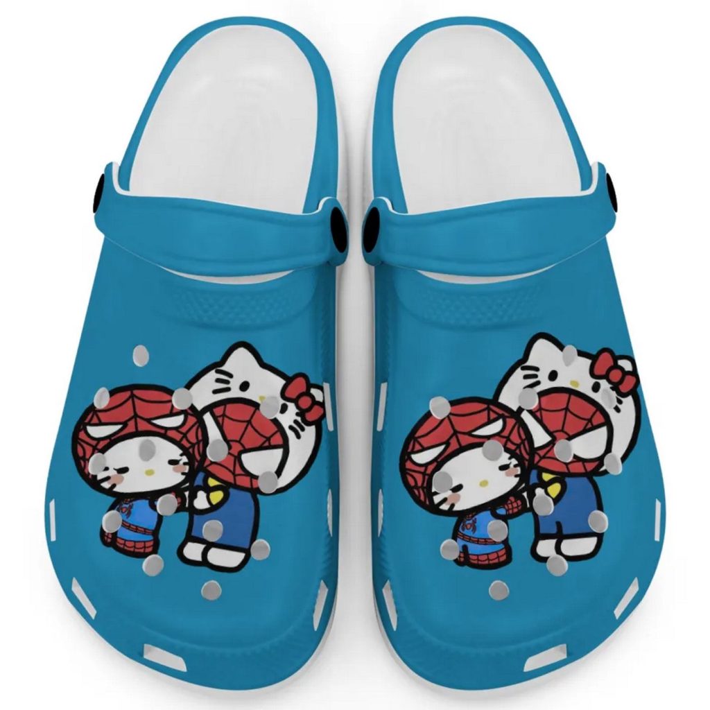 Hello Kitty And My Melody Cosplay Spiderman Blue Clogs For Kids And Adults Fast Shipping Hello Kitty And My Melody Cosplay Spiderman Blue Clogs For Kids And Adults Fast Shipping