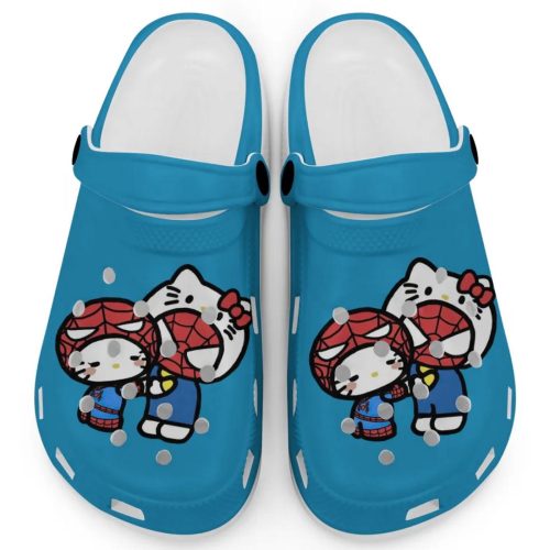 Hello Kitty And My Melody Cosplay Spiderman Blue Clogs For Kids And Adults Fast Shipping