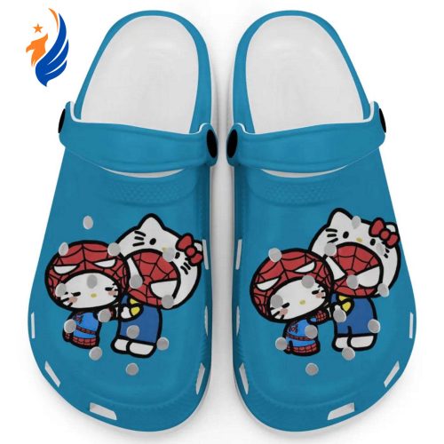 Hello Kitty And My Melody Cosplay Spiderman Blue Clogs For Kids And Adults Fast Shipping