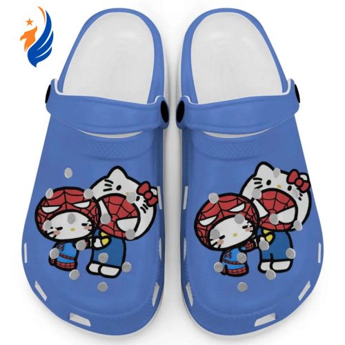 Hello Kitty And My Melody Cosplay Spiderman Light Blue Clogs For Kids And Adults Fast Shipping