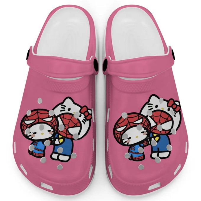 Hello Kitty And My Melody Cosplay Spiderman Pink Clogs For Kids And Adults