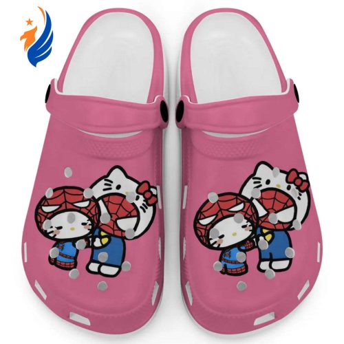 Hello Kitty And My Melody Cosplay Spiderman Pink Clogs For Kids And Adults