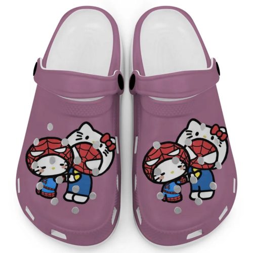 Hello Kitty And My Melody Cosplay Spiderman Violet Clogs For Kids And Adults Fast Shipping