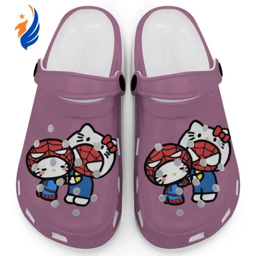 Hello Kitty And My Melody Cosplay Spiderman Violet Clogs For Kids And Adults Fast Shipping