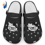 Hello Kitty Black and White Nerd Glasse Black Clogs For Kids And Adults Hello Kitty Black and White Nerd Glasse Black Clogs For Kids And Adults